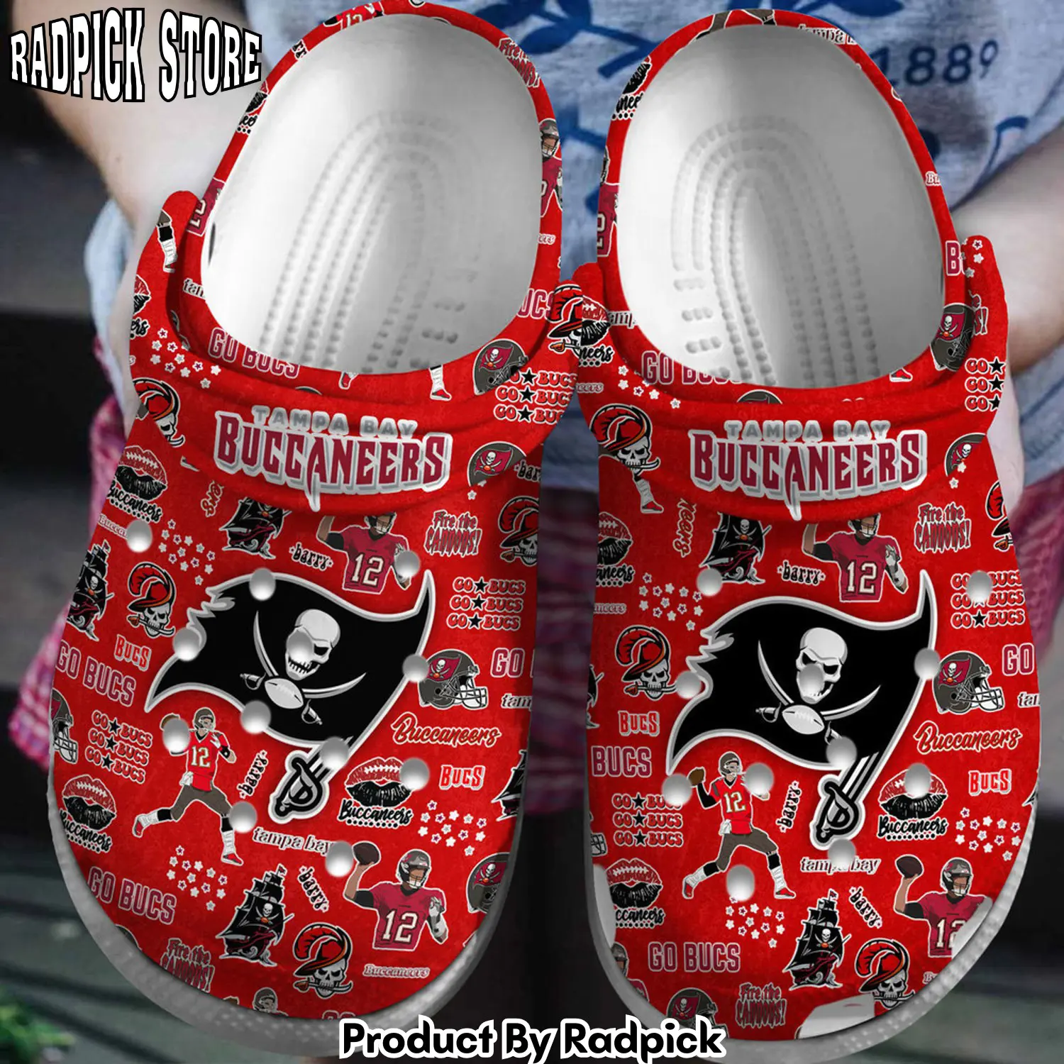 Radpick tampa bay buccaneers nfl sport clogs shoes comfortable for men women rp652993